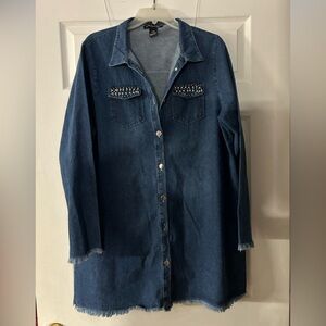 Studded Denim Mini Dress